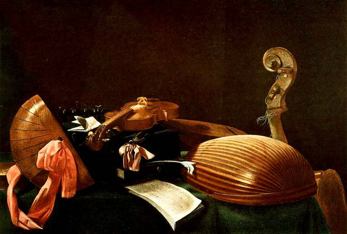 Натюрморт с музыкальными инструментами, Эваристо Баскенис, 1650.