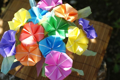 Букет цветов оригами из бумаги. Фото мастер-класс (2) (400x268, 90Kb)