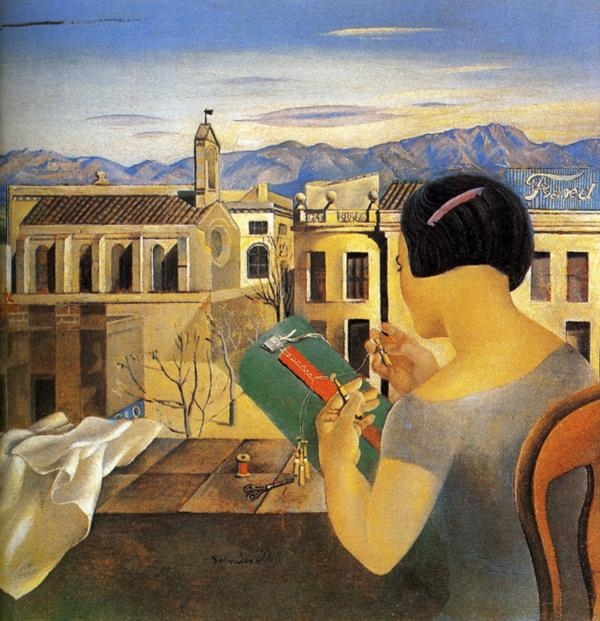 Woman at the Window in Figueras, 1926 (600x621, 213Kb)