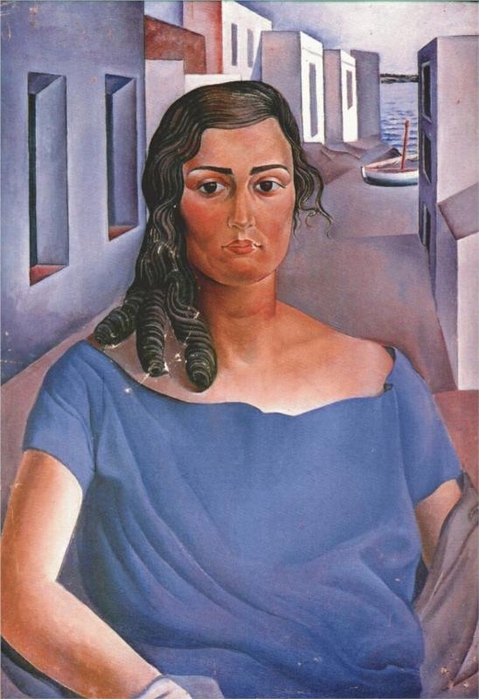 Портрет девушки на фоне пейзажа, 1924-1926 (479x700, 224Kb)