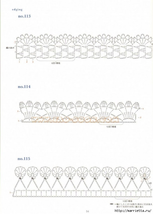 Вязание крючком. Много цветов, фрагментов и узоров со схемами (55) (502x700, 161Kb)