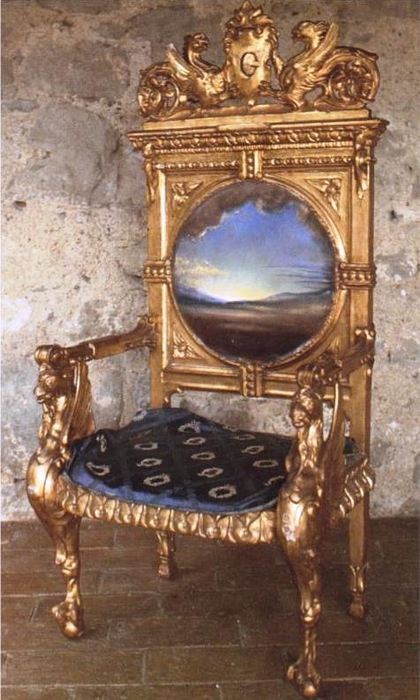 Armchair with Landscape Painted for Gala's Chateau at Pubol, 1974 (420x700, 230Kb)