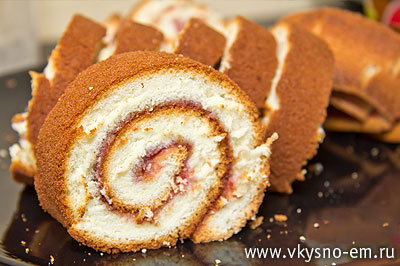 рулет с джемом рецепт с фото рулет с джемом рецепт с фото