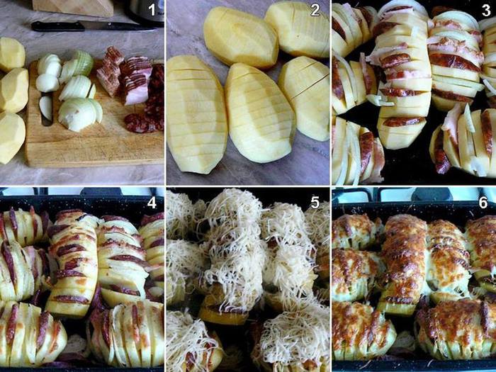 Картошка гармошкой в духовке рецепт Картошка гармошкой в духовке рецепт