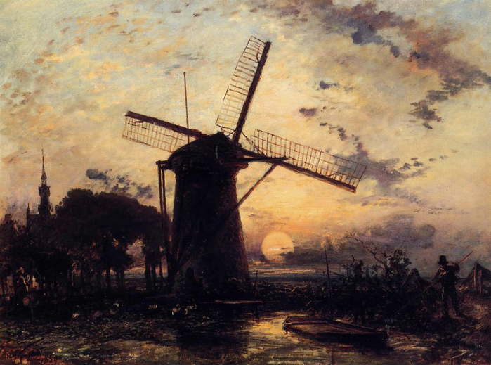 Jongkind_Johan_Berthold_Boatman_by_a_Windmill_at_Sundown (700x519, 419Kb)