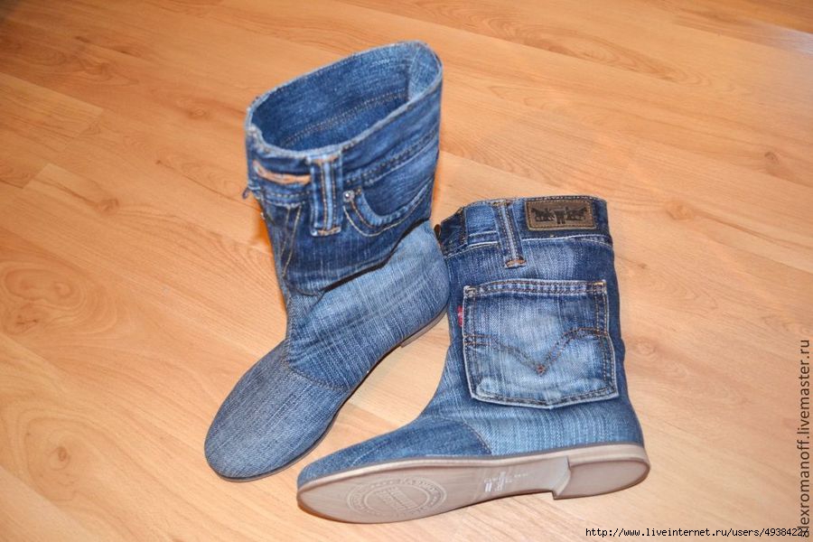 Джинсовая обувь из старых джинсов