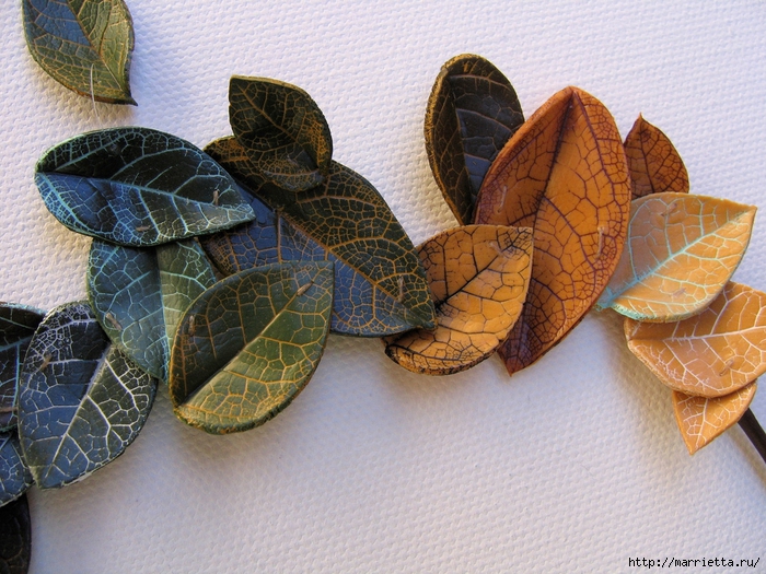 Осенние листья из полимерной глины (8) (700x525, 363Kb)
