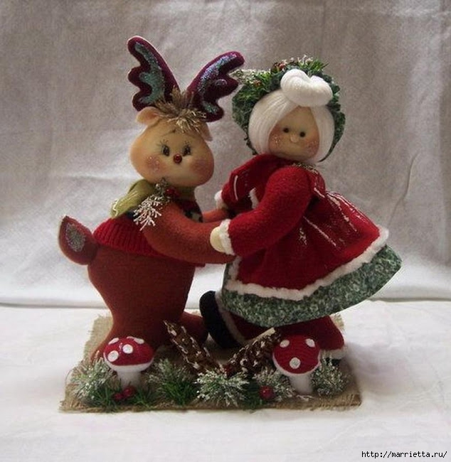 Шьем игрушки. Рождественский олень с подружкой (1) (634x650, 210Kb)