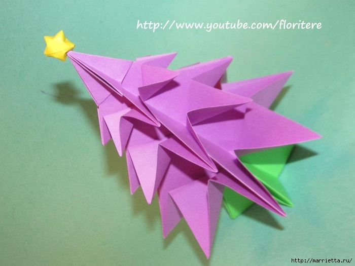 Елочки из бумаги в технике оригами. Видео мастер-класс (5) (700x525, 201Kb)