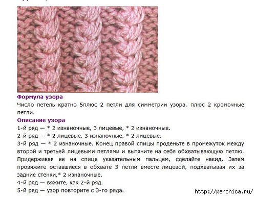 Вязание на спицах рисунок колосок