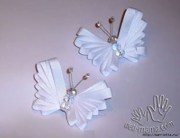 Бабочки из атласных лент своими руками – мастер-класс по изготовлению летних заколок