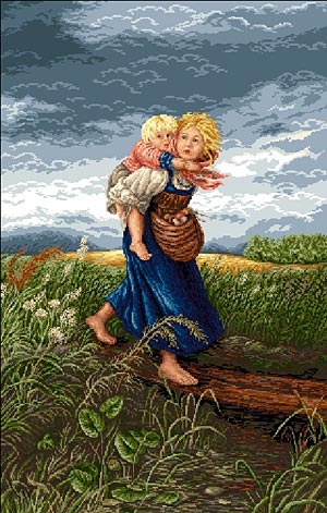 «Мать и дитя» схема вышивки крестиком