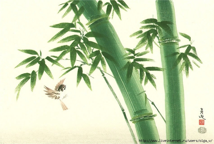 Sparrow and Bamboo (700x470, 224Kb)