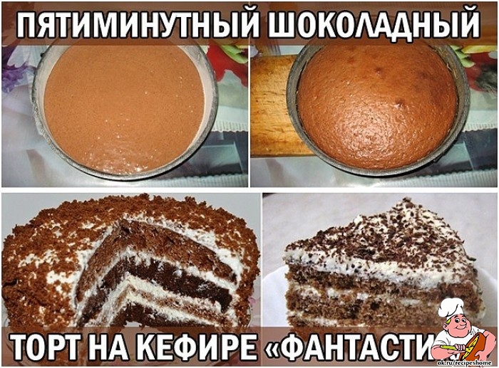 Рецепт торта на кефире в домашних условиях