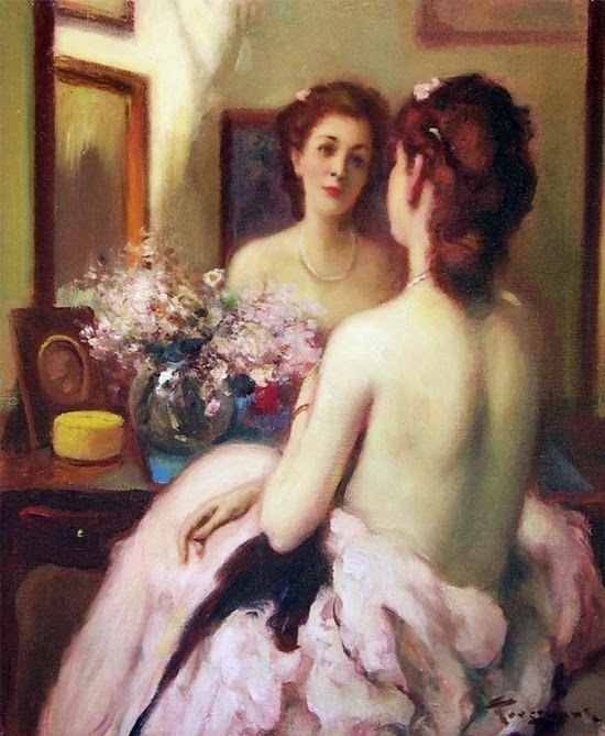 Woman at the Mirror, (550x669, 339Kb)