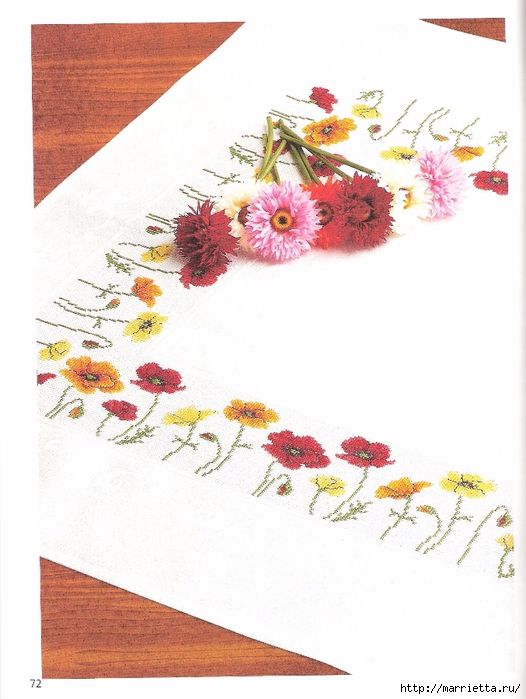 цветочная вышивка на скатерти. схемы (6) (526x700, 233Kb)