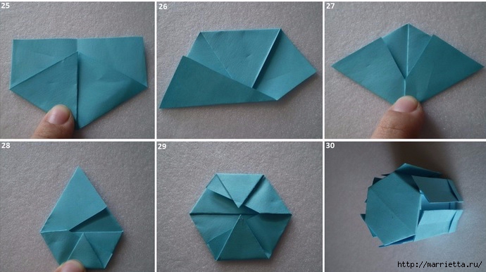 Бумажные цветы в горшочках в технике оригами (6) (690x386, 158Kb)