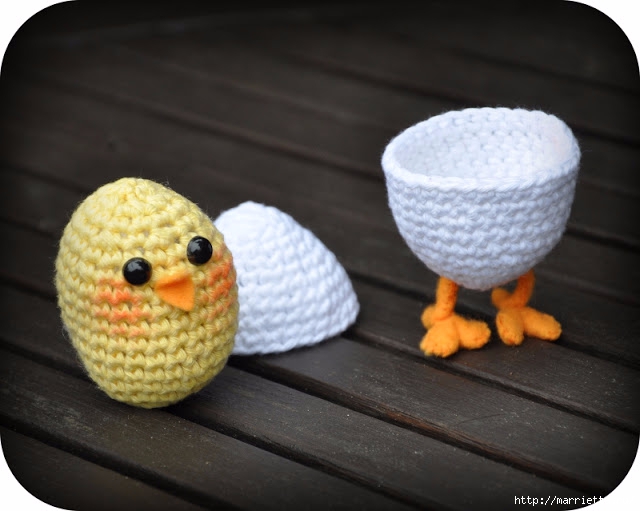 Вязание игрушки амигуруми. Желтый цыпленок в яйце (3) (640x511, 144Kb)