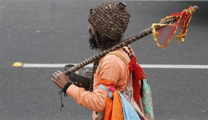 Индусский фестиваль Кумбха Мела (Kumbh Mela), Джайпур, Индия, 9 февраля 2010 года.