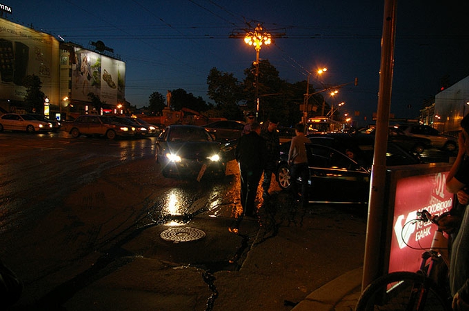 ДТП с участием автомобиля с мигалкой на Тверской, Москва, 18 мая 2010 года.