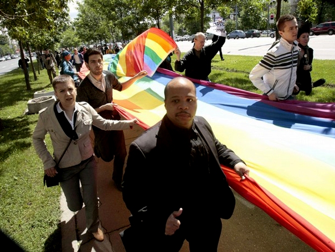 В Москве прошел несанкционированный гей-парад, 29 мая 2010 года.