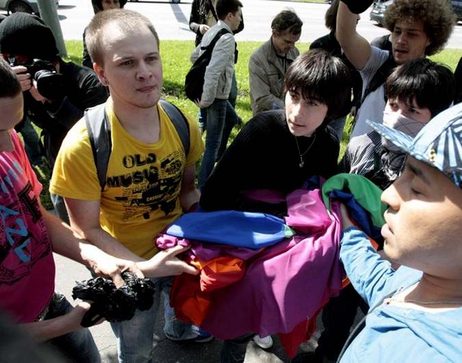 В Москве прошел несанкционированный гей-парад, 29 мая 2010 года.