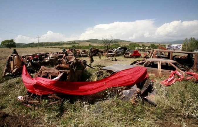 Годовщина военного конфликта Грузии с Россией по поводу сепаратистской Южной Осетии, 7-8 августа 2010 года.