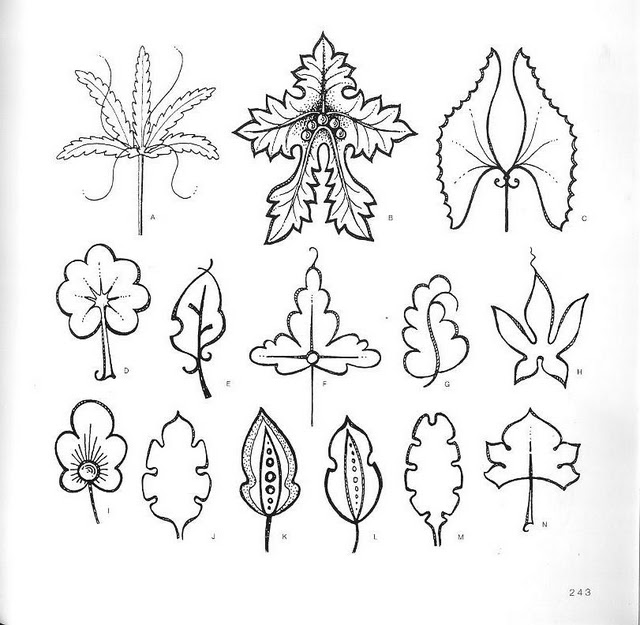 шаблоны листьев, стилизованные листочки