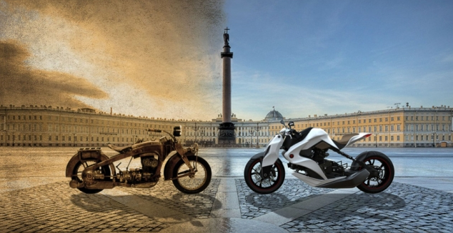 Концепт гибридного мотоцикла 2012 Иж-1 (Igor Chak 2012 Izh Concept) от Игоря Чака (Igor Chak) 