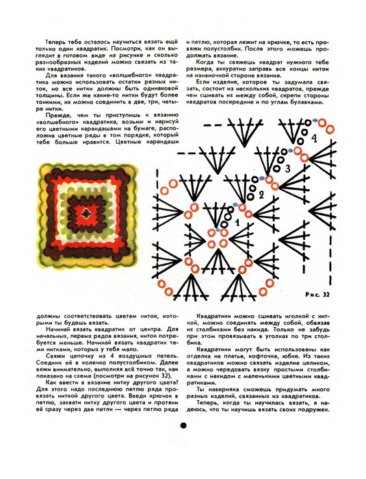 Несколько способов вязания квадрата крючком Несколько способов вязания квадрата крючком