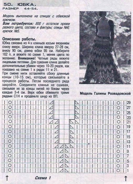 Вязание узоров для юбок спицами схемы 823