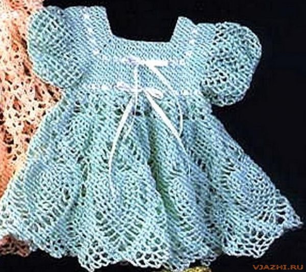 схемы вязания крючком платьев для детей