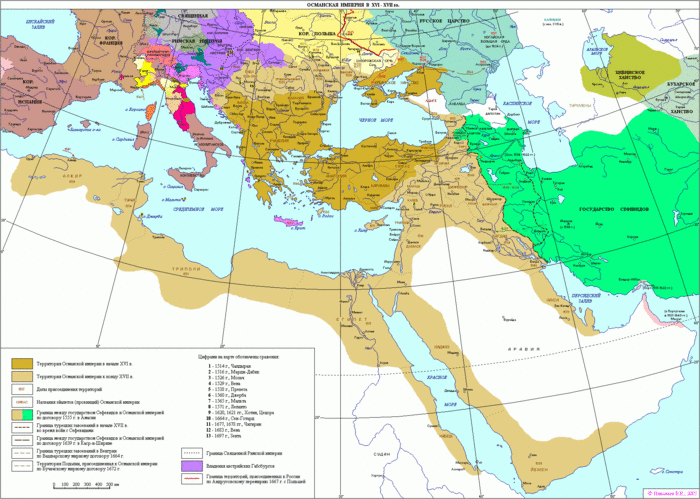 Карта Османской Империи 63918989_1284286749_ottoman1500_1698