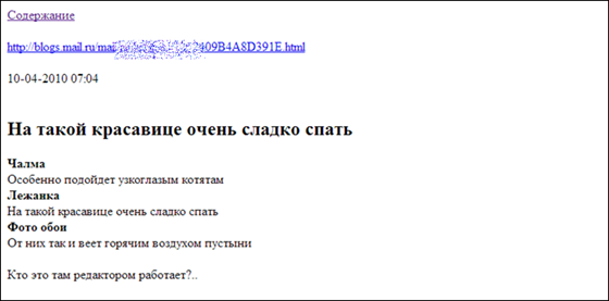 Самое простое сохранение блога Mail.ru на компьютер