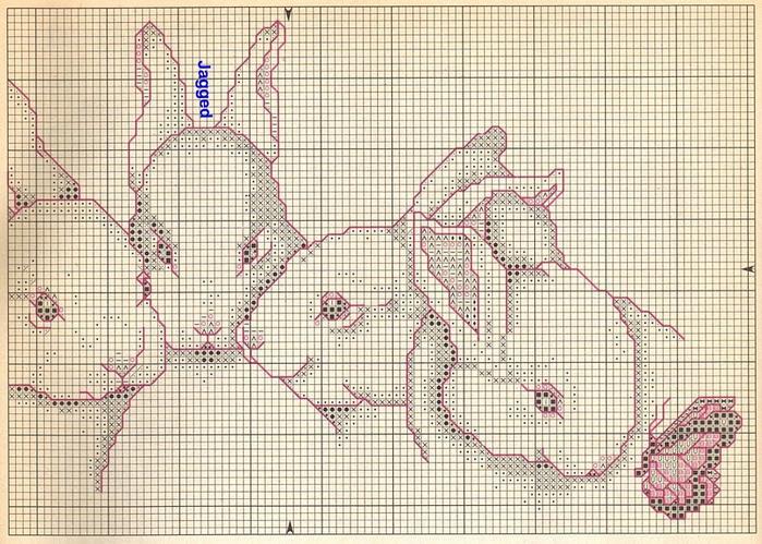 Схема для вышивки. КРОЛИКИ (3) (700x499, 358Kb)