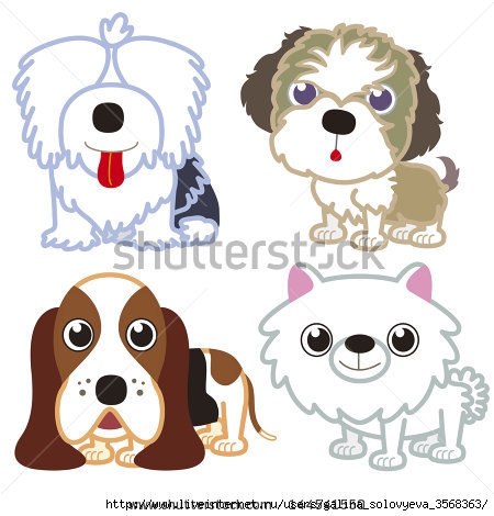 stock-photo-illustration-of-four-cartoon-cute-dog-collection-144541550 (450x470, 113Kb)