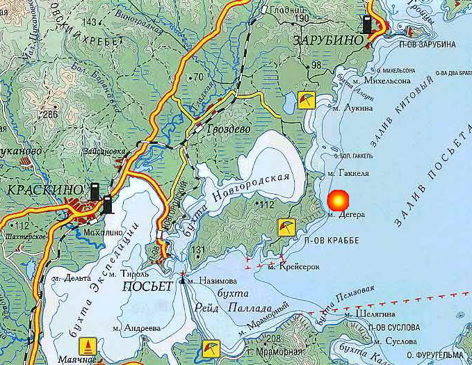 Карта приморский край п южно морской