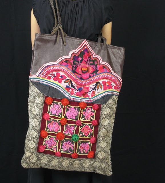 Boho Bag Vintage Hill Tribe Fabric and Genuine Leather 3 (578x640, 234Kb)
