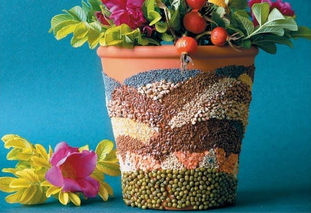 Как украсить горшочек для цветов