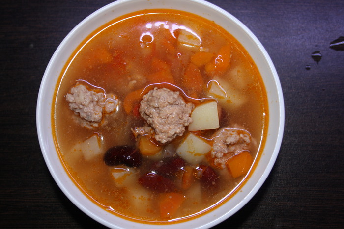 Фасолевый суп с фрикадельками рецепт