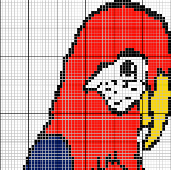 Шторка из бусин с попугаем. Схема (1) (578x574, 490Kb)