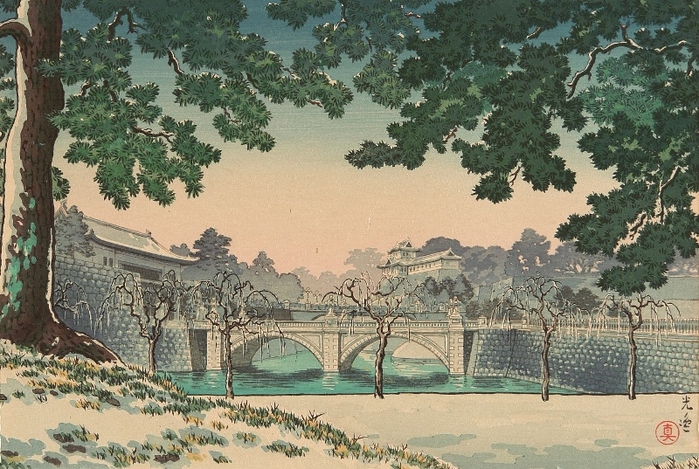 Koitsu Tsuchiya 1870-1949 - Niju-bashi Bridge (700x469, 319Kb)