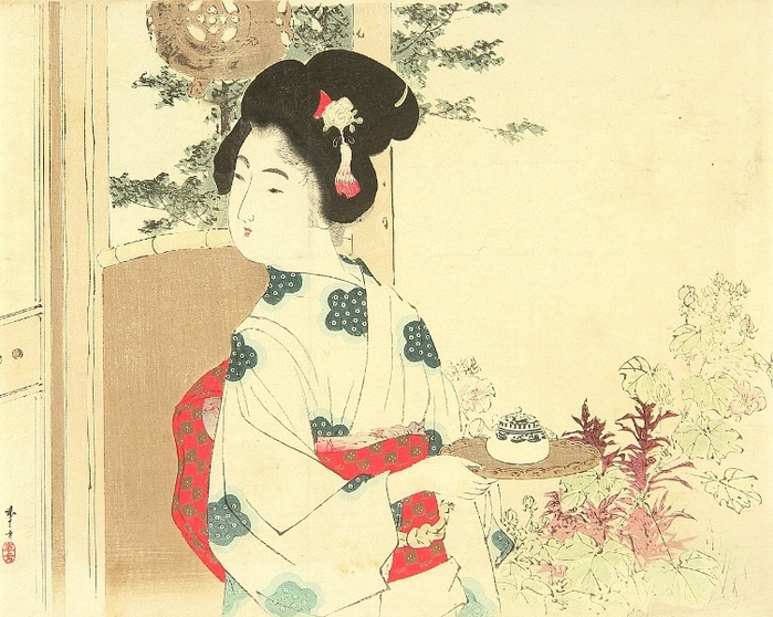 Toshikata Mizuno 1866-1908 - Serving Tea (700x558, 328Kb)