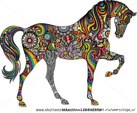 stock-vector-horse-and-rainbow-146342552 (450x372, 130Kb)