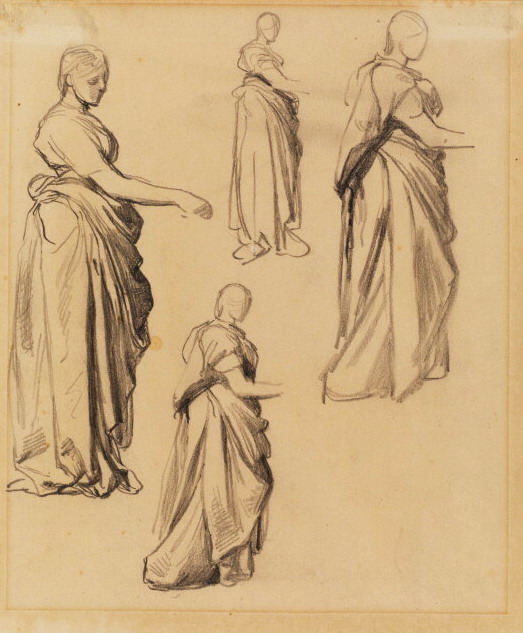 Four studies of a draped female figure (523x633, 85Kb)