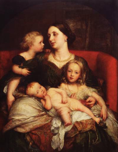 Mrs George Augustus Frederick Cavendish Bentinck and her Children  ок. 1860 (400x512, 47Kb)