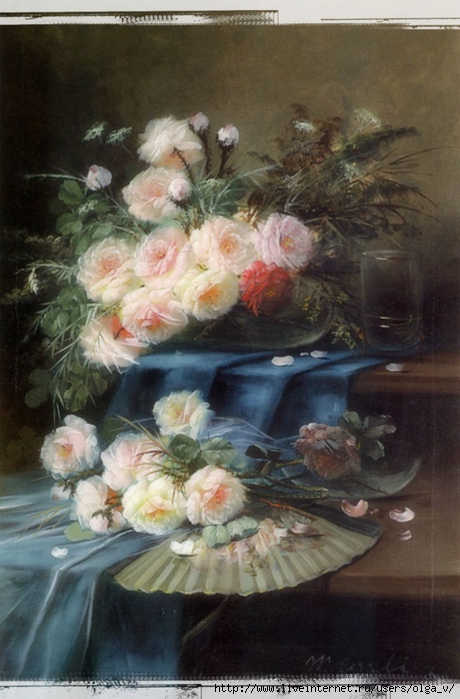 4964063_carlier_max_flowers_fan_and_a_glass_on_draped_table_oil_on_canvas (460x700, 237Kb)