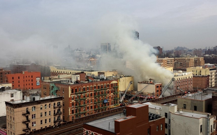 Гарлемские разрушения после взрыва в Нью-Йорке