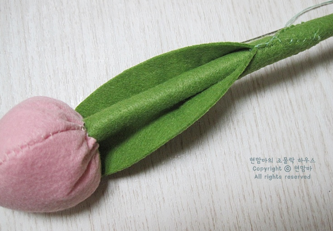 Розовые тюльпаны из фетра. Мастер-класс (11) (662x459, 671Kb)
