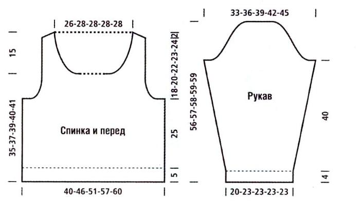 Вязание спицами рукав для кофты 91